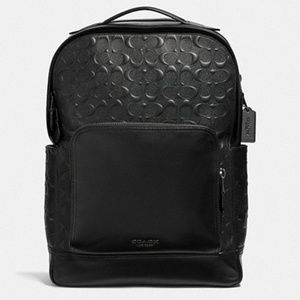 Graham Backpack In Signature Leather BLACK